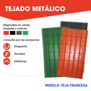 Tejado Metálico Simil teja francesa, color