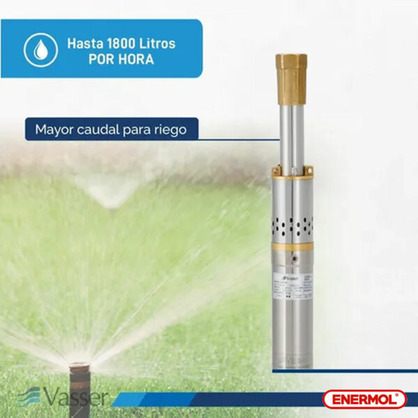 Bomba Sumergible Riego Pozo Vasser BT2 0,5HP 2″ - Imagen 2
