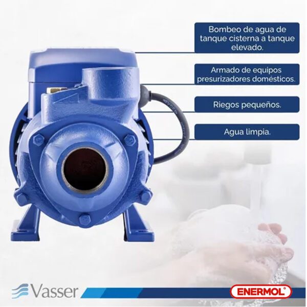Bomba Periférica Vasser Qb60 0.5 Hp - Imagen 3