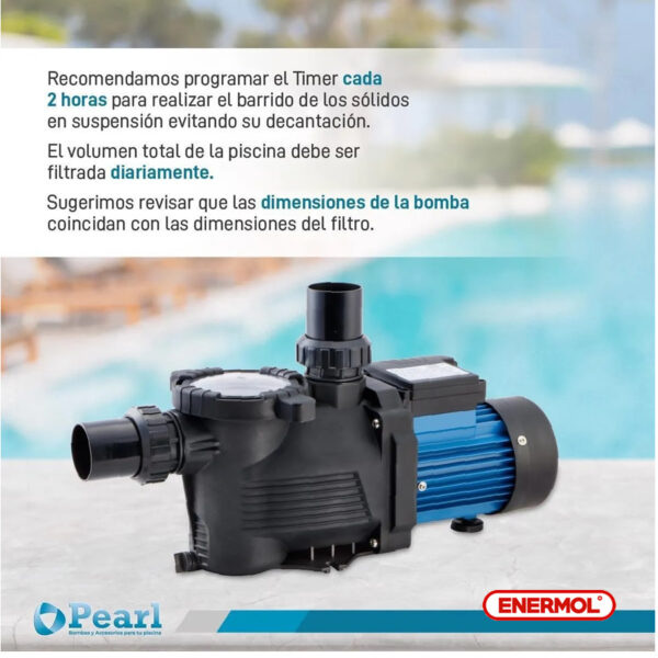Bomba Pileta Autocebante Pearl Mini Pool 50m - Imagen 6