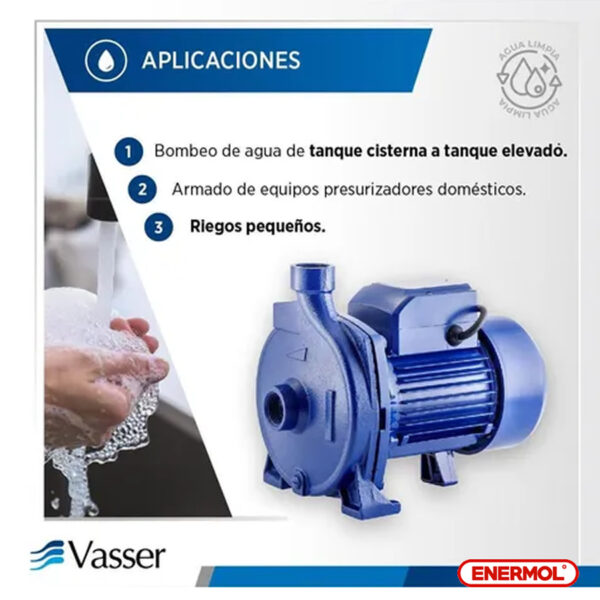 Bomba De Agua Centrífuga Qc150 Vasser 1.5hp - Imagen 4