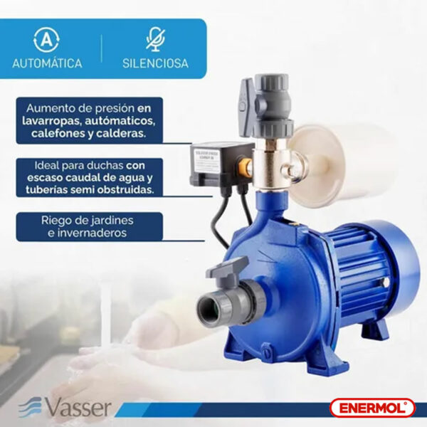 Bomba Presurizadora Vasser Qcpress26 De 4-6 Baños - 24mts 1 HP - Imagen 5