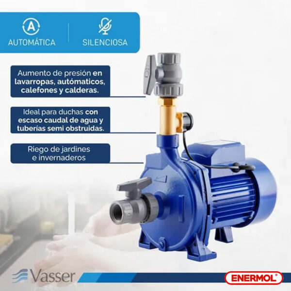Bomba Presurizadora Vasser Qcpres22 2-4 Baños -20mts 0.75 Hp - Imagen 5