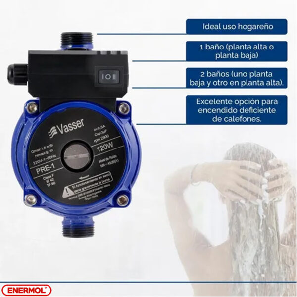 Bomba Presurizadora Vasser PRE-1  120 Watts - Imagen 7