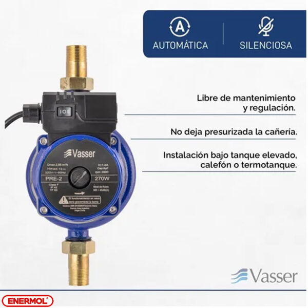 Bomba Presurizadora Vasser PRE-2  270W - Imagen 4