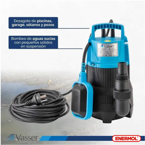 Bomba Desagote Agua Sucia Vasser De400ps 400 Watts - Imagen 3