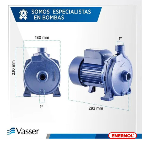 Bomba De Agua Centrífuga Qc150 Vasser 1.5hp - Imagen 5