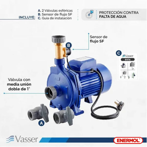 Bomba Presurizadora Vasser Qcpres22 2-4 Baños -20mts 0.75 Hp - Imagen 6