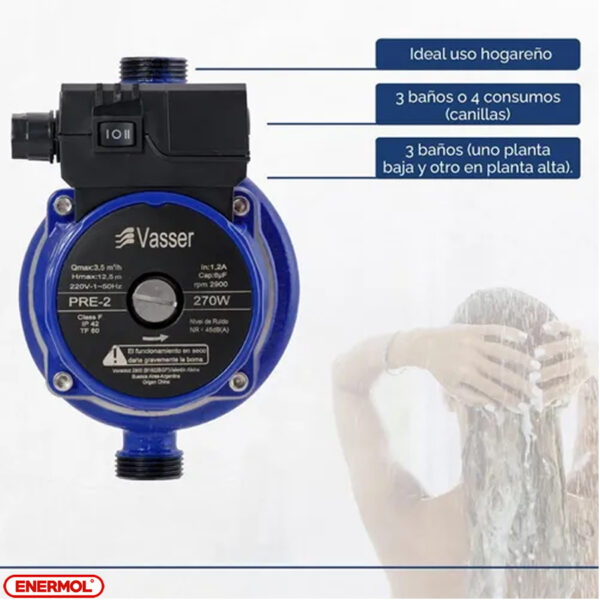 Bomba Presurizadora Vasser PRE-2  270W - Imagen 5
