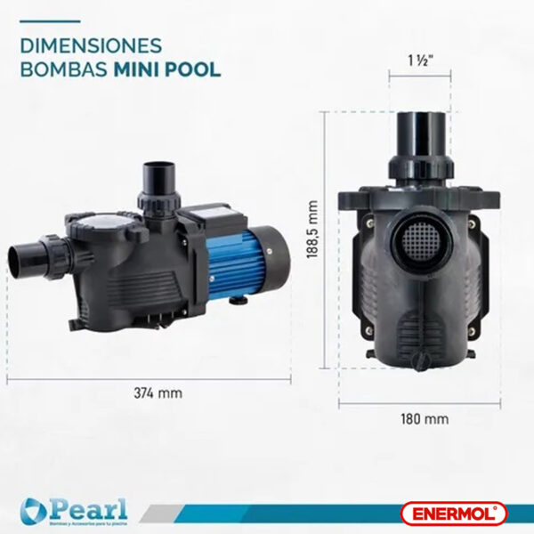 Bomba Pileta Autocebante Pearl Mini Pool 50m - Imagen 5