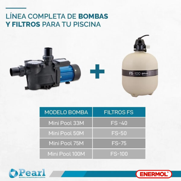Bomba Pileta Autocebante Pearl Mini Pool 50m - Imagen 4