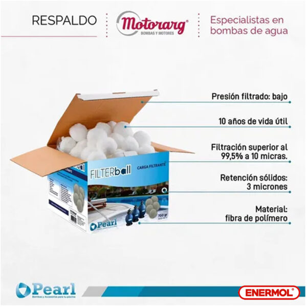 Carga Filtrante Pearl Esferas Polimero =25 Kg Arena - 700 Gr - Imagen 3