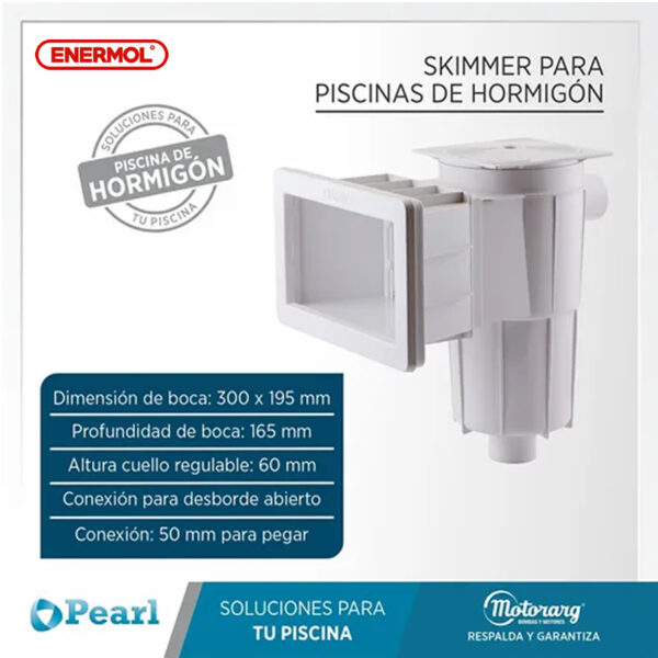 Skimmer Piscinas Hormigón Pearl Boca 30 Cm - Imagen 2