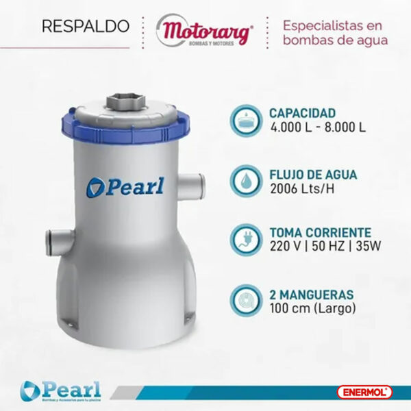 Bomba Filtro Para Pileta Lona Pearl 35 Watts - Imagen 3