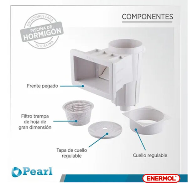 Skimmer Piscinas Hormigón Pearl Boca 30 Cm - Imagen 3