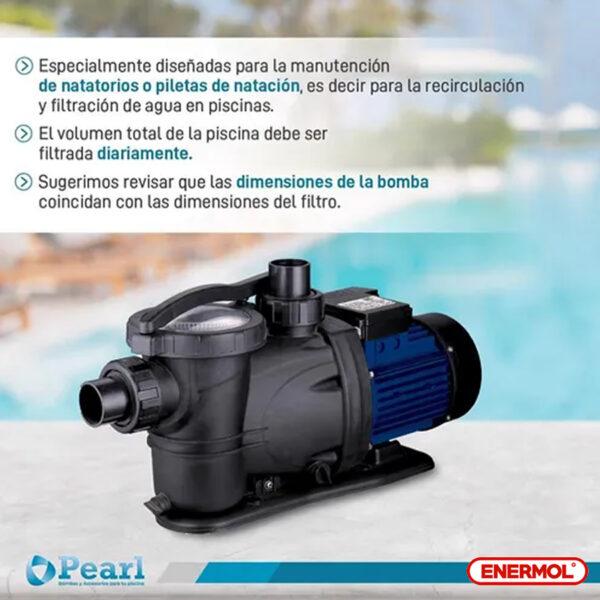 Bomba Pileta Autocebante Pearl Pool II 75m 0.75 Hp - Imagen 3