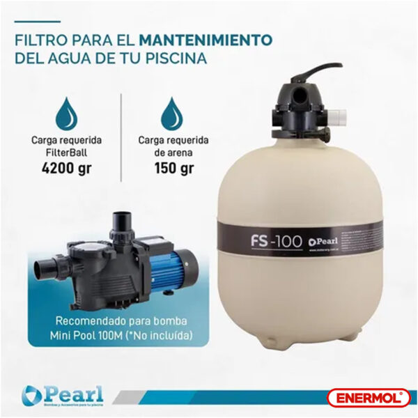 Filtro Pileta Pearl Fs-100 Válvula 6 Vías 120.000 Litros - Imagen 5