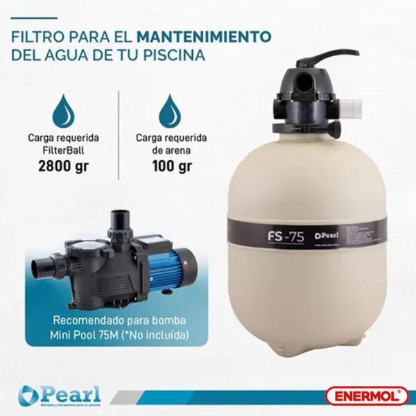Filtro Pileta Pearl Fs-75 Válvula 6 Vías 80.000 Litros - Imagen 8