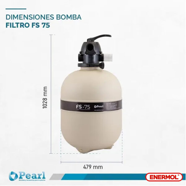 Filtro Pileta Pearl Fs-75 Válvula 6 Vías 80.000 Litros - Imagen 7