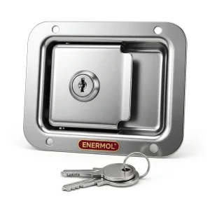 Cerradura de Embutir, Acero Inoxidable, bauleras, motorhome, medidas 120X93