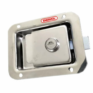 Cerradura de Embutir, Acero Inoxidable, bauleras, motorhome, medidas 120X93