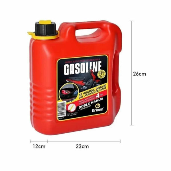 Bidon Homologado 4lts Combustible Extra Chato - Imagen 3