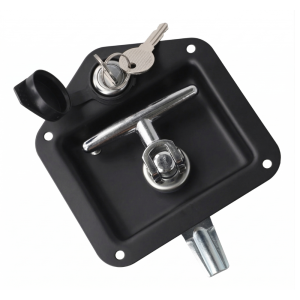 Cerradura Embutir Manija Tipo T Cromada, con regulación profundidad de cierre