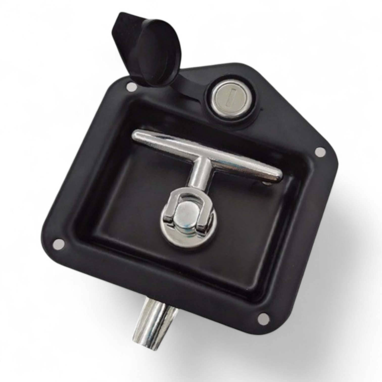 Cerradura Embutir Manija Tipo T Cromada, con regulación profundidad de cierre - Imagen 6