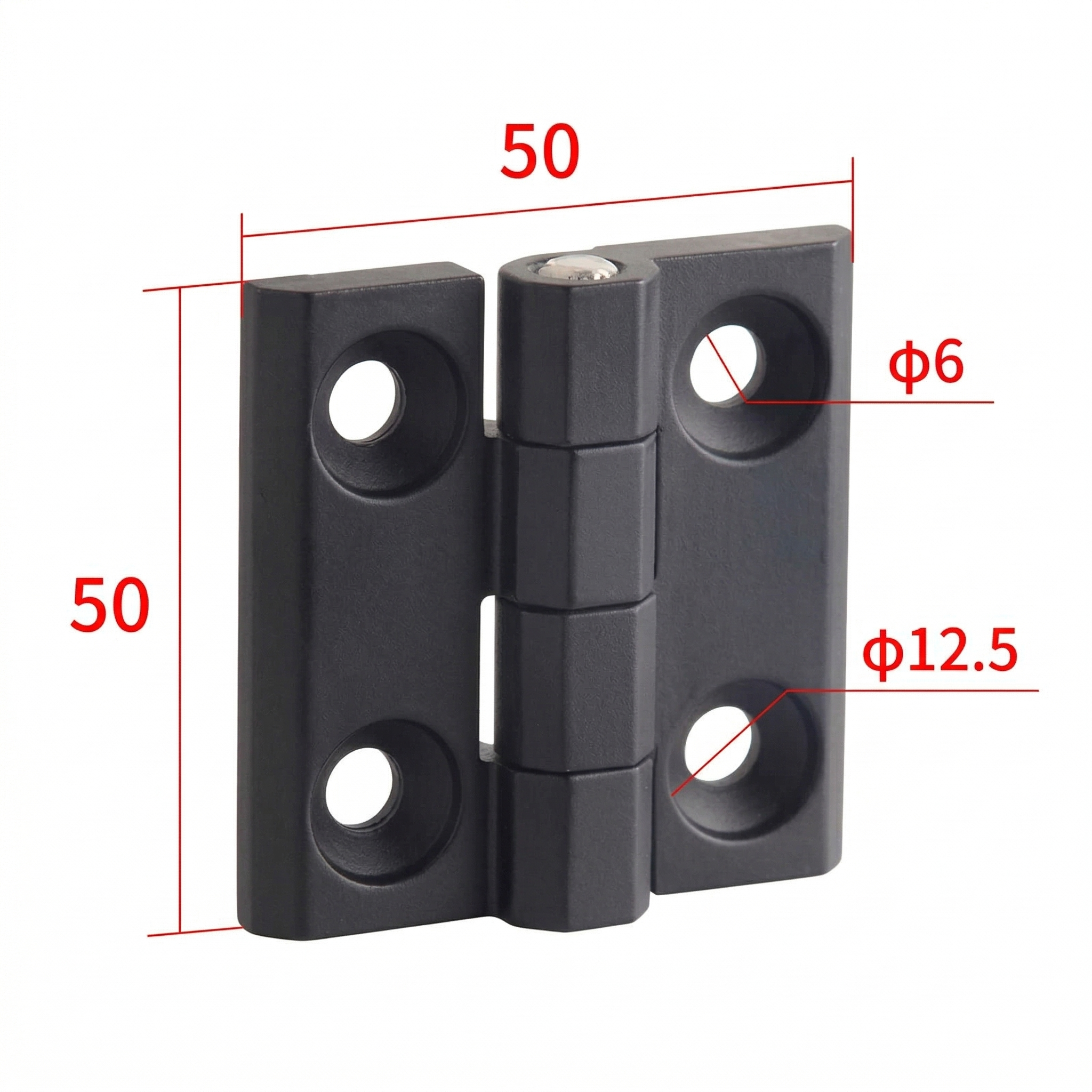 Bisagra de aleación de zinc, medidas 50mm x 50mm x 6mm - 4 Agujeros - Imagen 2