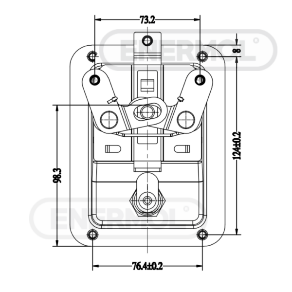 Cerradura de embutir con 3 puntos de bloqueo, frente 140x108mm - Imagen 4